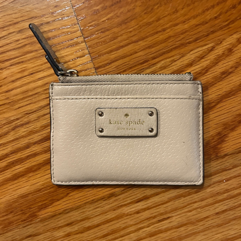 Kate Spade Beige Card Holder with Zip